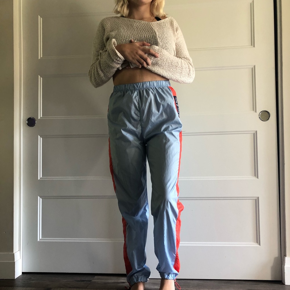 Blue/orange joggers size 6